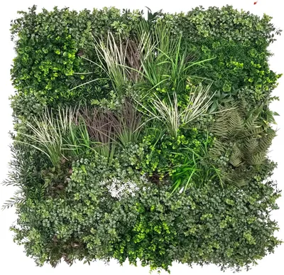 Produktbild von aplanta Künstliche Pflanzenwand - Mirjam | 100 cm, UV-beständig, B1 Feuerhemmend, für draußen, Kunstpflanze, wie echt, Allergiker geeignet, pflanzliche Dekoration Praxis, Office & Wohnzimmer