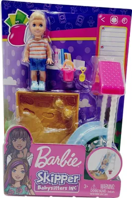 Produktbild von Barbie "Skipper Babysitters Inc." Storytelling Spielset Sandkasten mit Rutsche und Baby Puppe