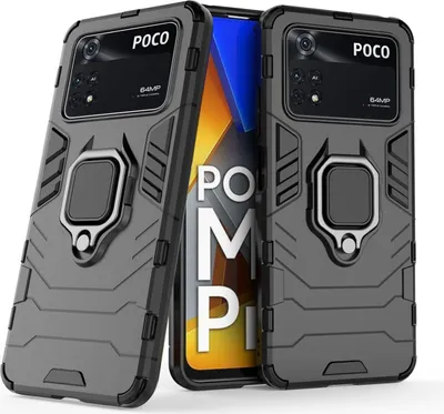 Produktbild von König Design Hülle kompatibel mit Xiaomi Poco M4 Pro Kunststoff Soft Handyhülle - Handy Case Schwarz