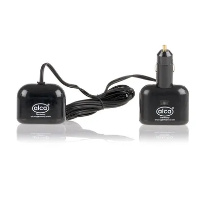 Zdjęcie produktu dla alca® 511410 Wtyczka samochodowa z 2 gniazdami USB i 3 gniazdami 12 V