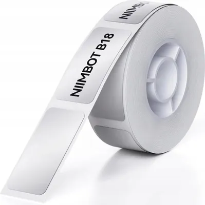 Produktbild von Silberne, selbstklebende Etiketten für den Niimbot B18 Drucker, Format 14x50 mm