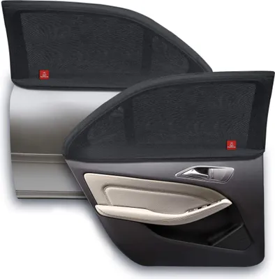 Image de Pare-soleil pour voiture set de 2 couvre-vitres 100% protection UV universel noir Royal Rascals