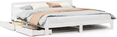 Produktbild von vidaXL Massivholzbett ohne Matratze Weiß 180x200 cm Kiefernholz