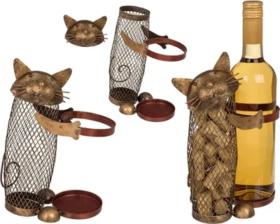 Produktbild von Out of the Blue Metall Flaschenhalter Umarmung Katze