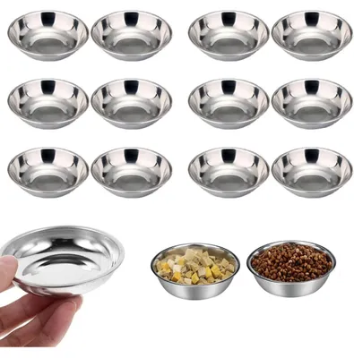 12er Set Mini-Edelstahlschalen, 8 cm, für Snacks und Dips