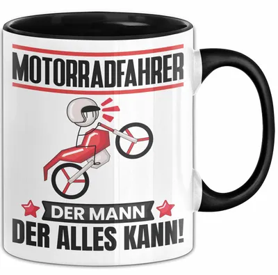 Produktbild von Motorradfahrer Tasse Geschenk für Motorradfahrer Der Mann Der Alles Kann Geschenkidee zum Geburtstag (Schwarz)