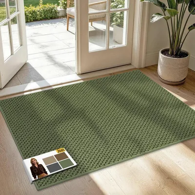 Produktbild von Fußmatte rutschfest waschbar Schmutzfangmatte 80x120cm Grün