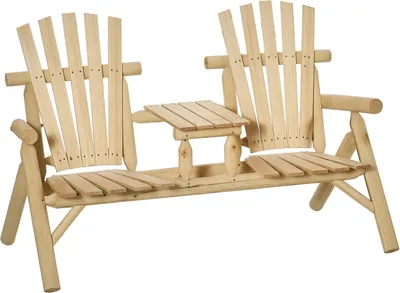 Image de Banc de jardin - Banc d'extérieur - Mobilier de jardin - Banc pour balcon - Canapé lounge - Structure en bois massif