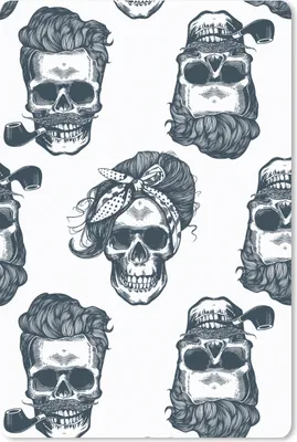 Produktbild von MuchoWow® Mauspad Mousepad Puber - Totenkopf - Kopftuch - Muster 18x27 cm - Mousepads - Maus Mat - Pad - Mausunterlage