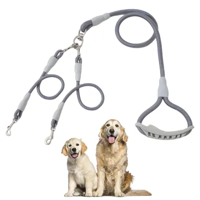 Image de Harnais double réglable 2 en 1 pour chiens, idéal pour promener plusieurs animaux
