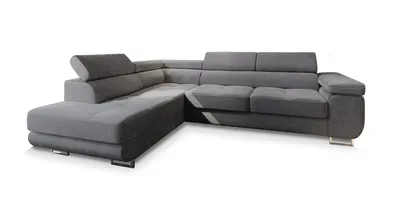 Produktbild von Masseno Ecksofa APIRO L-S mit Schlaffunktion L-Form, Sofa mit Bettkasten, Wohnzimmersofa, Couch, Soffa, Bettsofa, Couchgarnitur- Grau, POSO 34