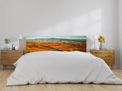 Produktbild von Kopfende für Bett mit Weinlandschaftsmotiv