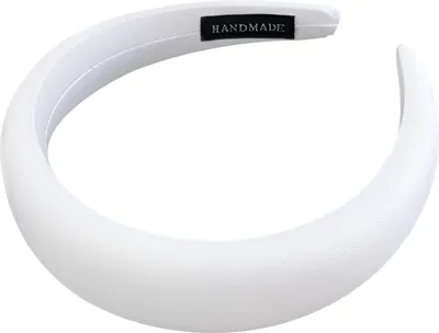 Produktbild von Breiter Haarreif aus gepolstertem Satin – reines Weiß