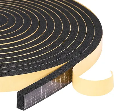 Produktbild von Türfensterdichtung, selbstklebende Schaumstoffdichtung für Vordertür, Kälteschutz-Neoprenstreifen, 2 Rollen 12 mm (B) x 6 mm (H) x 6 m (L), Schwarz und Gelb (je 3 m)