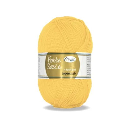 Produktbild von Flotte Socke uni 100 Gr./420m,4-fach Sockenwolle,75% Schurwolle /25% Polyamid Fb. 919 hellgelb NEU