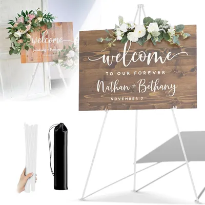 Image de Kalbigro Chevalet de mariage portable 160 cm blanc