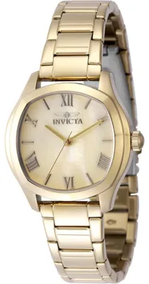 Obrázok produktu pre Invicta Wildflower 48235 Dámske Hodinky - Quartz Hnutie - Nerezová Oceľ so Zlatým Ciferníkom - 32 mm