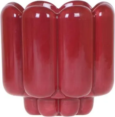 Obrázek produktu pro Kvetinác Retro Shine cervený, Ø12cm - kvetinác s reliéfem bublin - vysoce