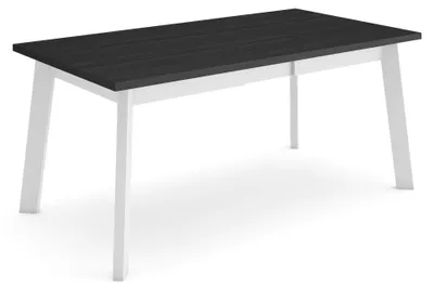 Esstisch 167x90 cm Melamin Holzbeine schwarz für 8 Personen