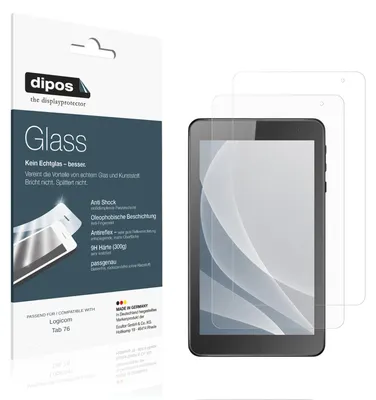 Image de 2x Protection ecrán pour Logicom Tab 76 mat Verre souple Film Protecteur 9H dipos