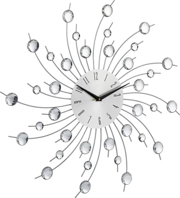 Produktbild von relaxdays Wanduhr silber Eisen, Acryl, Ø 50,0 cm