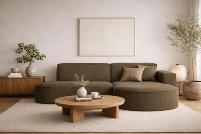 Produktbild von Kaiser Möbel Ecksofa, Sofa L form, Couch L form MODENA L STUDIO stoff Verita Dunkelbeige Rechts