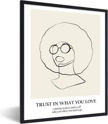 Produktbild von MuchoWow® Gerahmtes Poster Text - Frauen - Strichzeichnungen - Zitate 60x80 cm - Poster mit Schwarzem Bilderrahmen Wandposter Rahmen Foto Bilder - Premium - Wanddeko Wohnzimmer