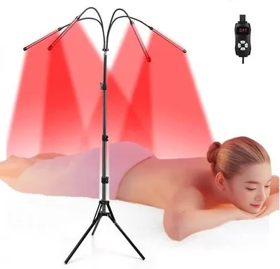 Zdjęcie produktu dla Lampa do terapii światłem czerwonym do łagodzenia bólu, przeciwdziałania starzeniu się skóry i jej ujędrniania, wyposażona w 120 diod LED i pilota