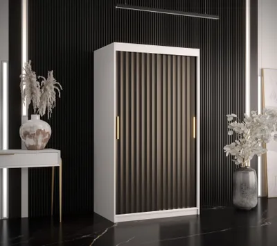 Produktbild von Kleiderschrank RADKIN 1 – Breite 100 cm, weiß / schwarz
