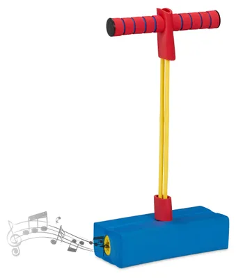 Zdjęcie produktu dla Relaxdays Pogo Jumper dla dzieci, do 80 kg, zabawka do skakania na świeżym powietrzu, Bungee Hopper, z piszczałką, z pianki, kolorowa