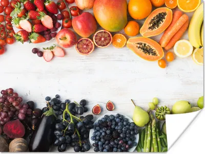 Produktbild von MuchoWow® Poster Obst - Regenbogen - Erdbeere - Weintrauben - Papaya 40x30 cm - Plakate für die Wände - Poster Wohnzimmer