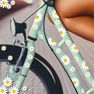 Produktbild von Fahrradaufkleber Blumen, 64 bunte Sticker, für Kinder, Fahrraddekoration