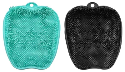 Productafbeelding van 2 delige voetschrobmachine voor douche, voetreiniger massagemat met antislip