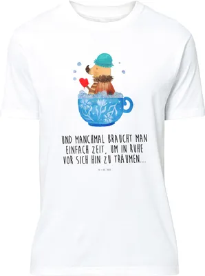 Produktbild von Mr. & Mrs. Panda S T-Shirt Nachtfalter Schaumbad - Weiß - Geschenk, oberteil, Tshirt, Träumen, Bad, Badezimmer, Lustige Sprüche, WC, Statement-Shirt, Baden, Shirt