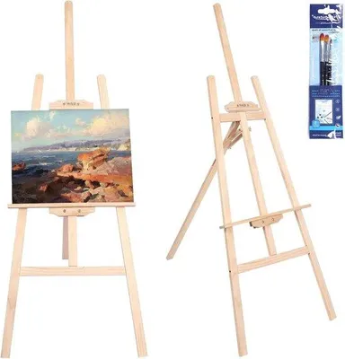 Produktbild von Kunstlehrer für Holz - 150 cm - einziehbar und höhenverstellbar - kunstmalerei - Außenwerbung - für Erwachsene und Kinder