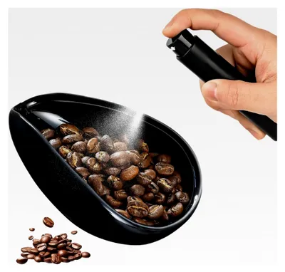 Produktbild von Keramik Kaffee Dosierbecher und Sprühflasche Set - Kaffeebohnen Wiegebecher und Teeblätter Sprüher - Dosierzubehör für gleichmäßiges Brühen, Schwarz