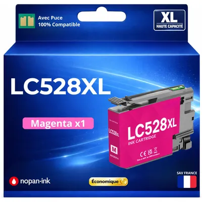 Cartouche LC528XL LC528XLM compatible pour Brother Magenta 10000 pages - image principale