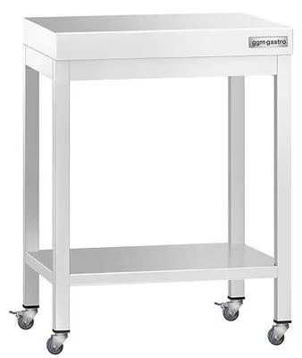 Imagen del producto de Mesa de trabajo de acero inoxidable de 600x600 mm con ruedas