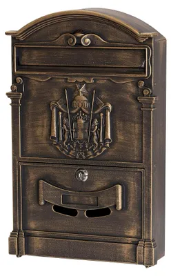 Produktbild von Briefkasten aus Aluminium im klassischen Stil, Größe M (DIN A4), Bronze, 42 x 26 x 9 cm