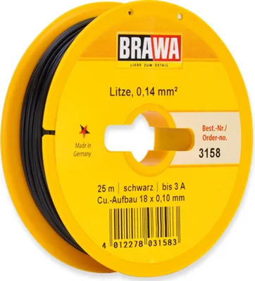 Produktbild von Brawa 25 m Abrollspule schwarz