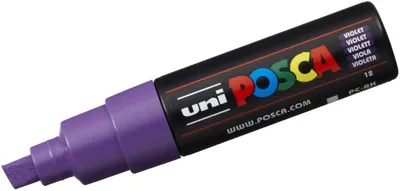 Obrázok produktu pre POSCA PC-8K, Fialová, Viacfarebný, 1 farba/farieb, atrament s vodným základom, Hrot dláta, Kolo