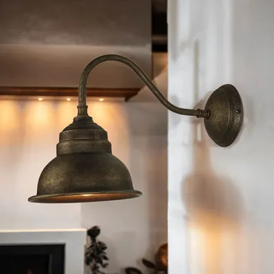 Produktbild von Wandleuchte Messing massiv in Bronze E27 Industrial Design Wandlampe
