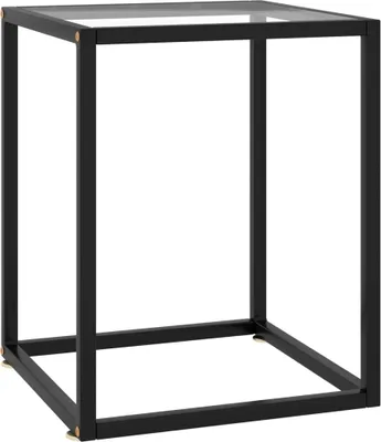 Produktbild von "2026 Promotion" Couchtisch Wohnzimmer - Kaffeetisch - Schwarz mit Hartglas 40x40x50 cm - Sofatisch CC12383