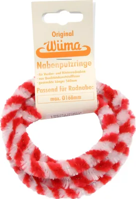 Produktbild von Paar Nabenputzringe - rot / weiß - für Mokick - Radnabe Ø168 mm, 560 mm lang