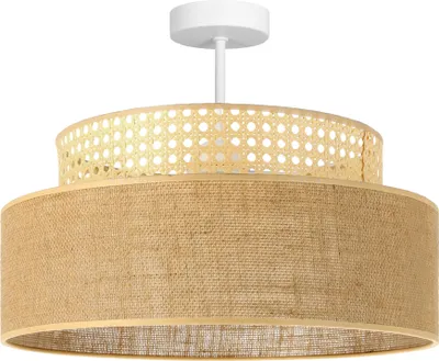 Produktbild von FKL DESIGN Home Deco Deckenlampe Ecru Braun Beleuchtung Deckenleuchte aus Serie BE110-D-EB (Ecru, Braun)