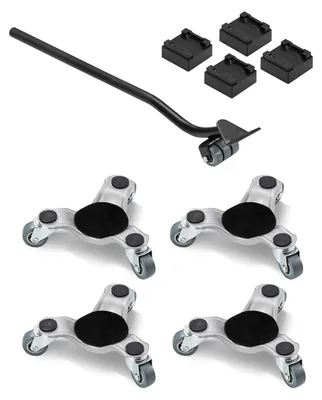 Produktbild von VEVOR Möbelwagen 4er-Set, 158 x 158 x 65 mm, 200 kg Tragkraft, 3-rädriger, Möbel