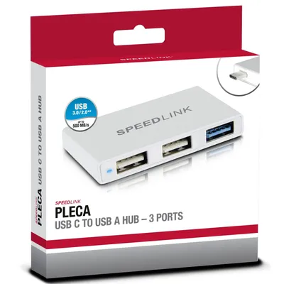 Obrázok produktu pre SPEEDLINK PLECA, USB 3.2 Gen 1 (3.1 Gen 1) Type-C, USB 2.0, USB 3.2 Gen 1 (3.1 Gen 1) Type-A, 5000 Mbit/s, Strieborná, Hliník, CE, FCC