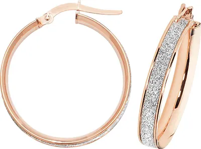 Image de Boucles d'Oreilles Créoles Femme Or Rose 375/1000 - 20mm; TRS16038MM20