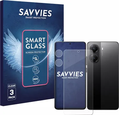 Produktbild von 3x Savvies Schutzglas Folie für Xiaomi Poco X7 Pro (Display+Kamera) 9H Panzer Schutzfolie Glas Displayschutz klar transparent