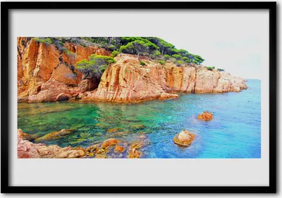Produktbild von Bild 100x70 MDF-Rahmen Wandkunst Sea Landschaft Rock